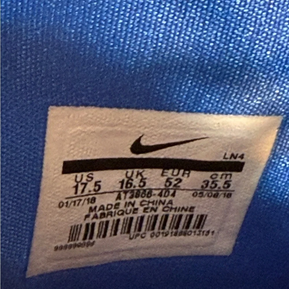 Nike Hyperdunk X Men's Blue and White Basketball High Top Athletic Shoes 17.5